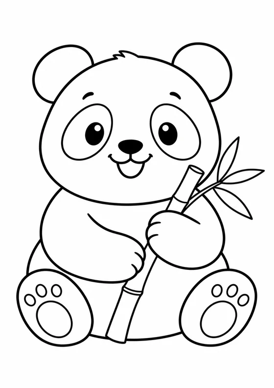 Panda con bambú