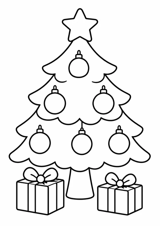 Árbol de Navidad y regalos