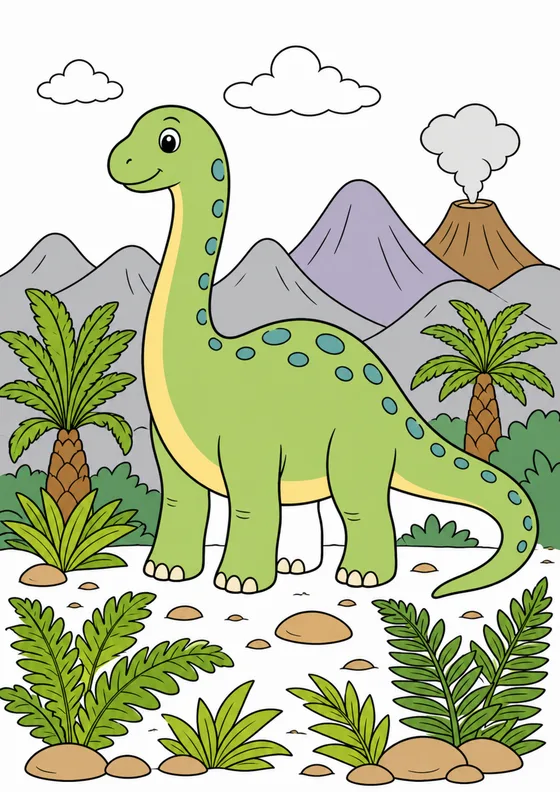 Colored reference example for Gentle Dinosaur Valley
