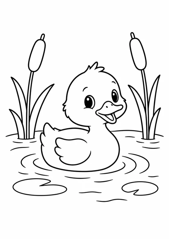 Patito en el estanque