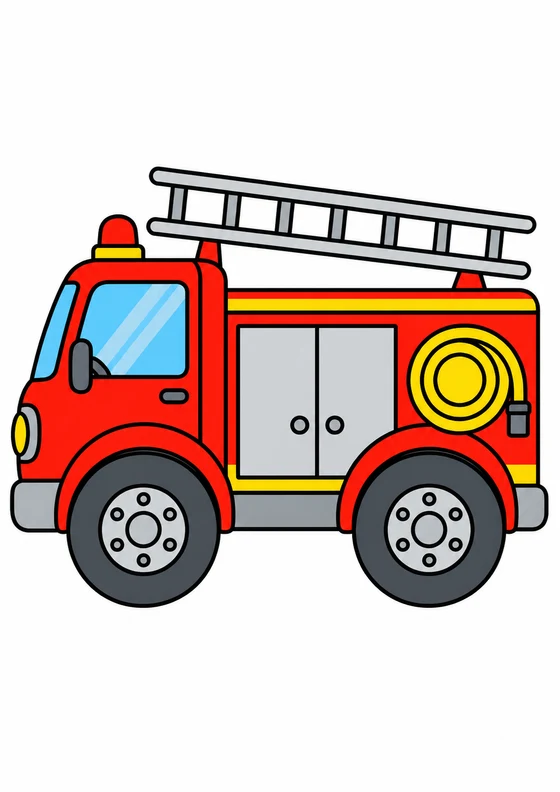 Ejemplo coloreado de Camión de bomberos