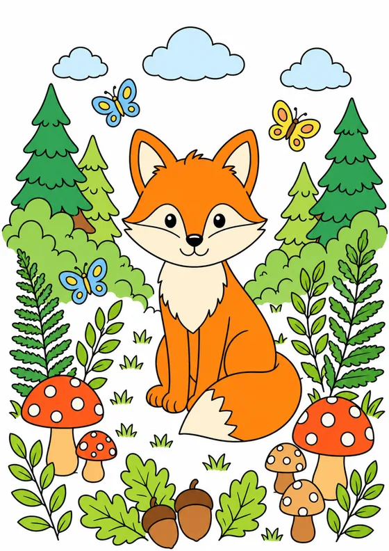 Colored reference example for Friendly Forest Fox