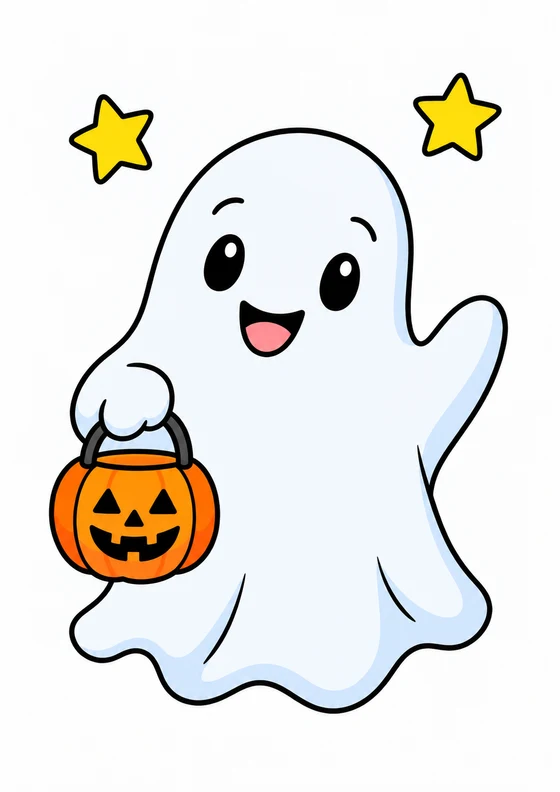 Ejemplo coloreado de Pequeño fantasma amistoso