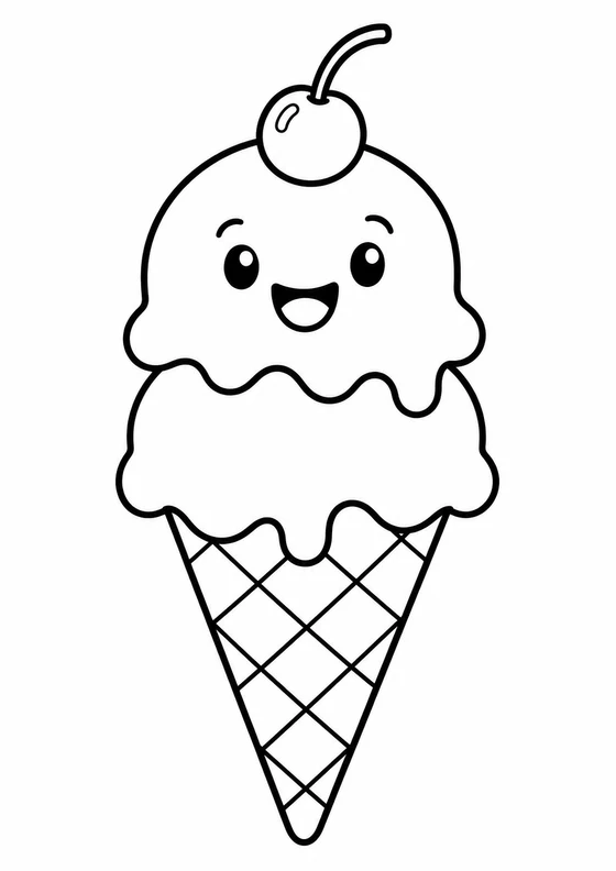 Cono de helado feliz