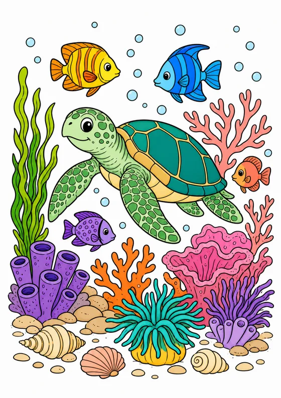 Colored reference example for Busy Ocean Reef