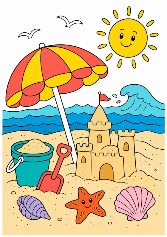 Colored reference example for Sunny Beach Day