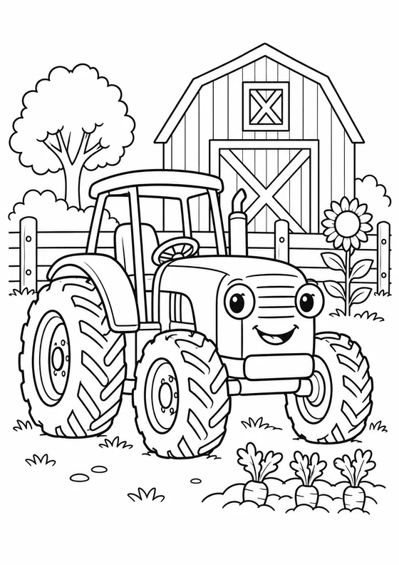 Tractor en la granja