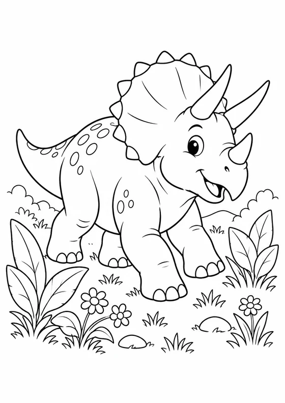 Triceratops en el prado