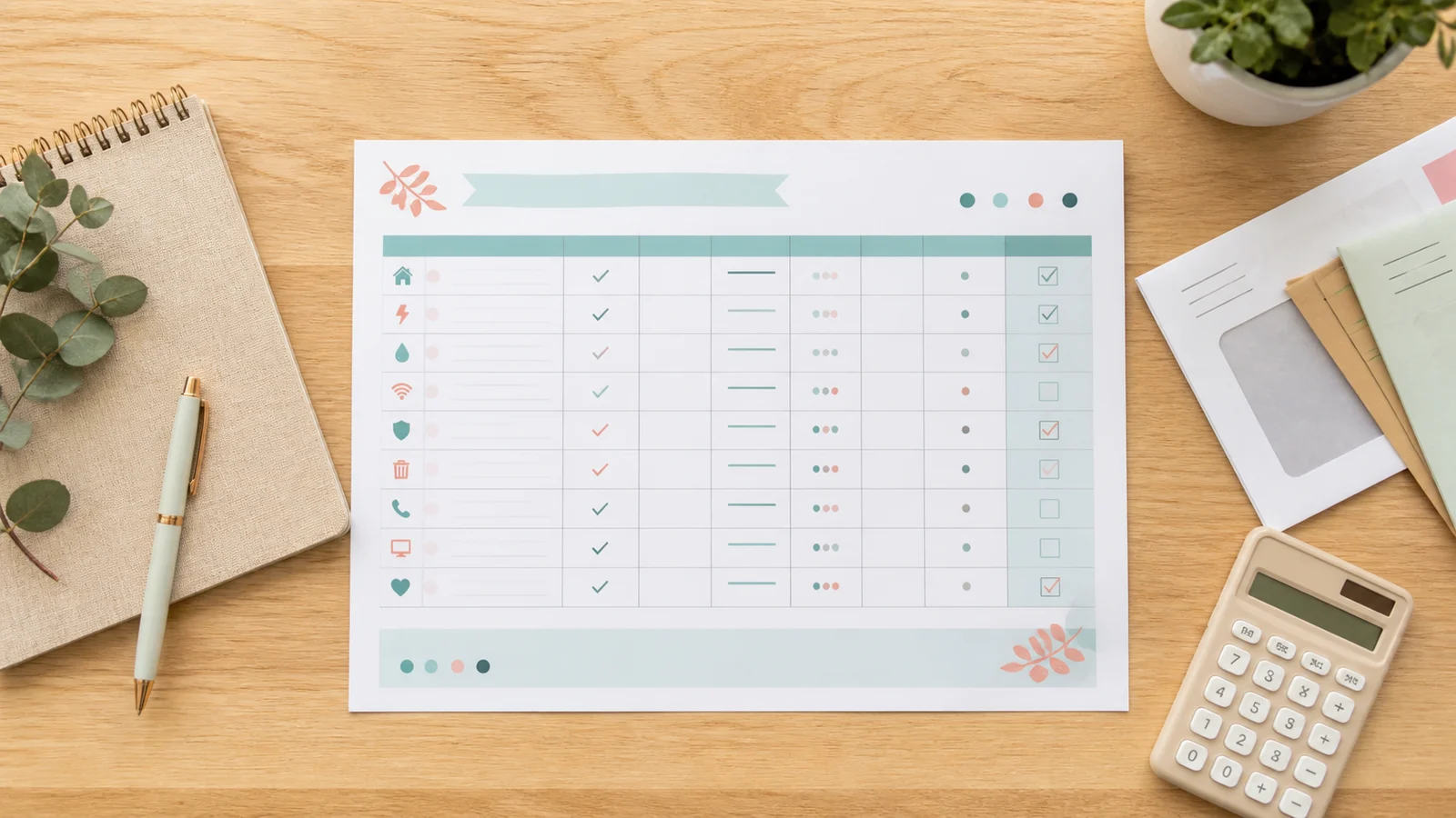 Monthly bill tracker printable with due date amount autopay paid and notes columns