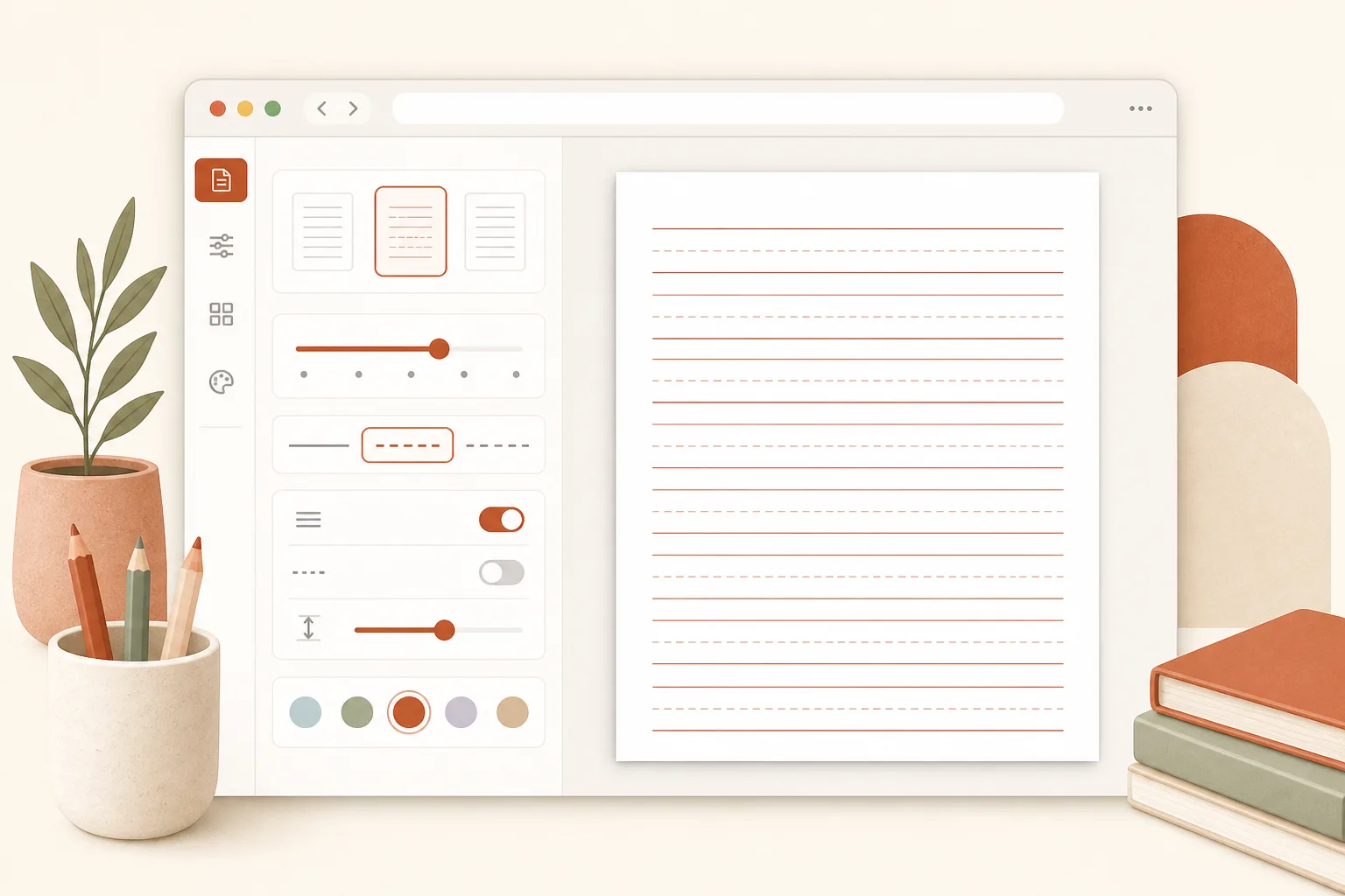 Illustration d'un outil PDF gratuit à imprimer qui met à jour son aperçu quand les options changent