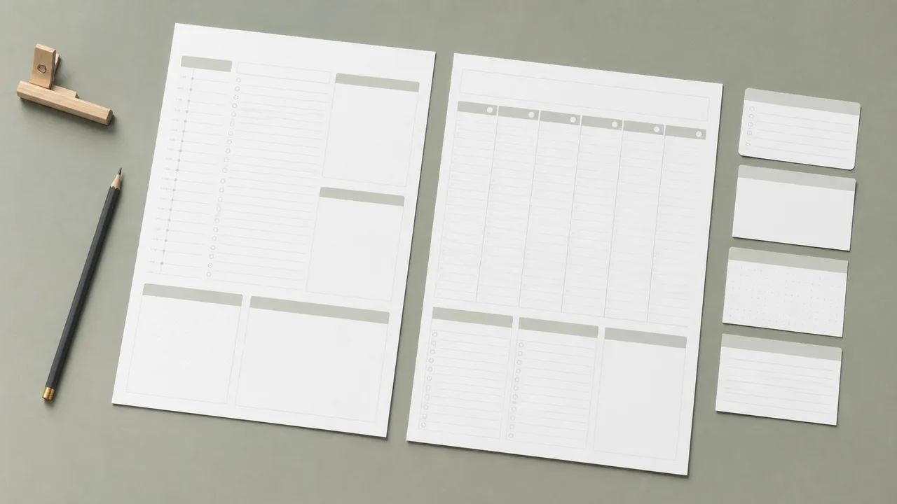 Daily and weekly ADHD planner printable pages with removable module cards